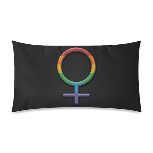 Lesbian Pride Female Gender Symbol Rectangle Pillow Case 20"x36"(Twin Sides)