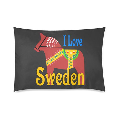Dala horse I Love Sweden Custom Zippered Pillow Case 20"x30"(Twin Sides)