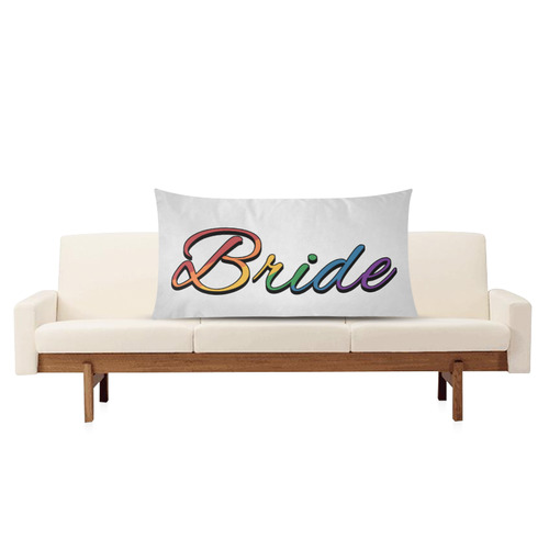 Lesbian Pride Rainbow "Bride" Rectangle Pillow Case 20"x36"(Twin Sides)