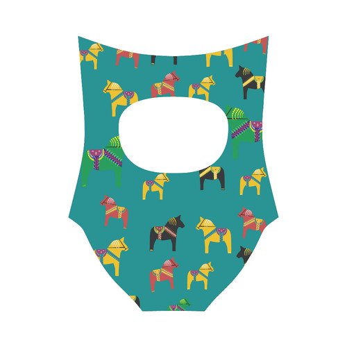 Dala Horse Charming Swedish Folk Art Strap Swimsuit ( Model S05)