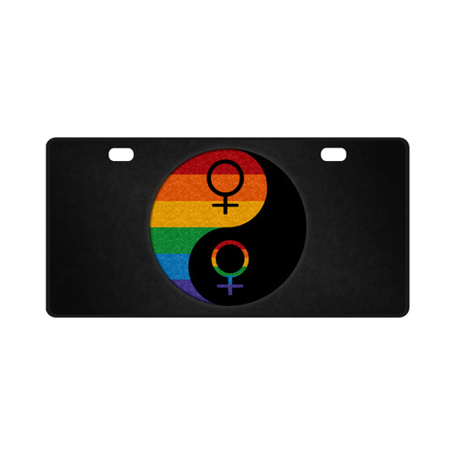 Lesbian Pride Yin and Yang License Plate