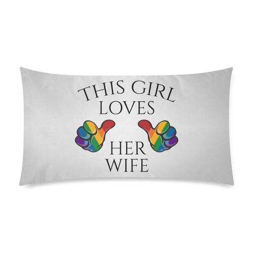 This Girl Loves Her Wife Rectangle Pillow Case 20"x36"(Twin Sides)