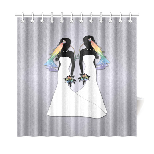 Mermaid Dress Lesbian Brides Shower Curtain 72"x72"