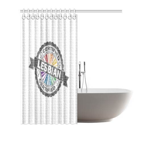 Certified Lesbian Stamp Shower Curtain 72"x72"