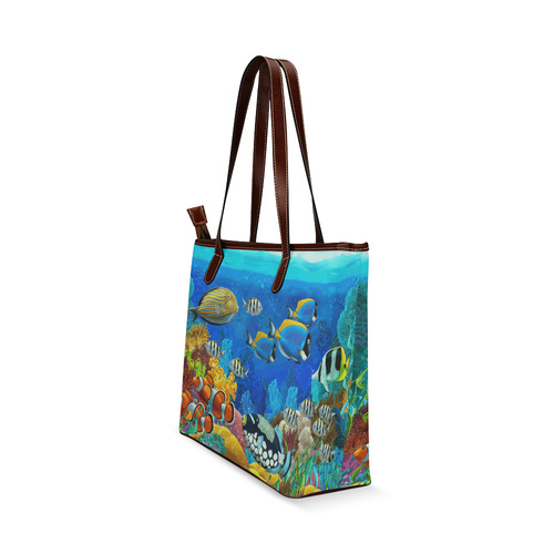 Clown Fish Tropical Coral Reef Shoulder Tote Bag (Model 1646)
