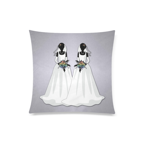 A-Line Dress Lesbian Brides Custom Zippered Pillow Case 20"x20"(Twin Sides)
