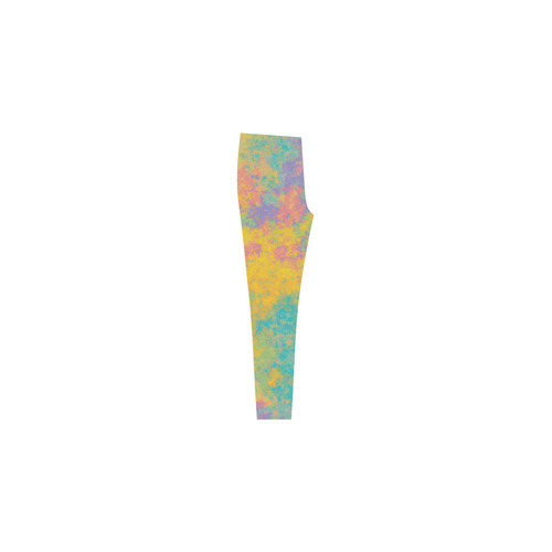 yellow turquoise pink Cassandra Women's Leggings (Model L01)