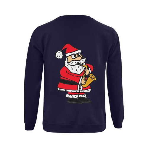 Funny Santa Claus Playing Saxophone Christmas Art Gildan Crewneck Sweatshirt(NEW) (Model H01)