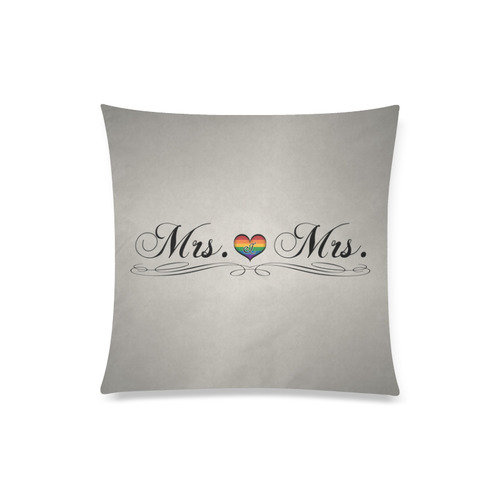 Mrs. & Mrs. Lesbian Design Custom Zippered Pillow Case 20"x20"(Twin Sides)