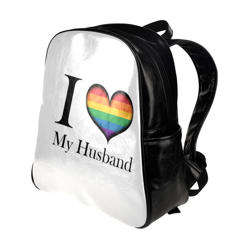 I Heart My Husband Multi-Pockets Backpack (Model 1636)