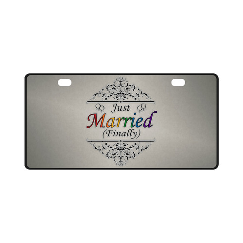 Just Married (Finally) Lesbian Design License Plate