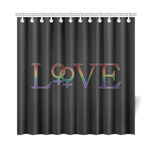 Lesbian Pride Rainbow love Shower Curtain 72"x72"