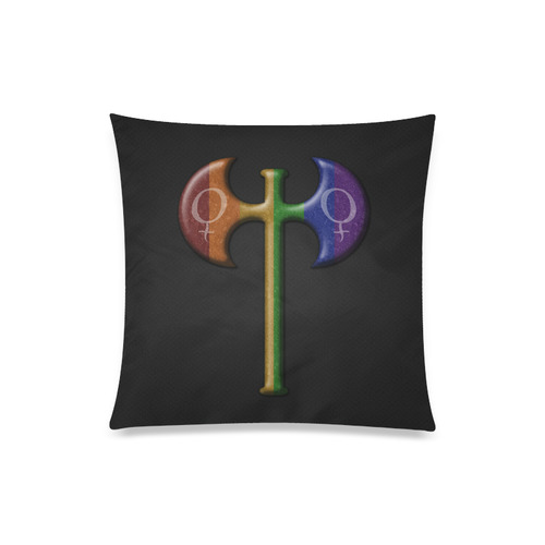 Rainbow Lesbian Pride Labrys Custom Zippered Pillow Case 20"x20"(Twin Sides)