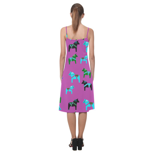 Dala Horses Cute and Decorative Folk Art Style Alcestis Slip Dress (Model D05)