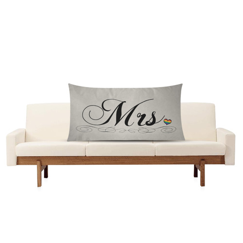 Mrs. Lesbian Design Rectangle Pillow Case 20"x36"(Twin Sides)