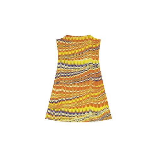 Electrified Ripples Yellow Orange Alcestis Slip Dress (Model D05)