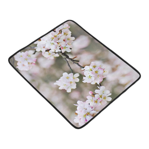 Photography Branch with Spring Flowers white Beach Mat 78"x 60"