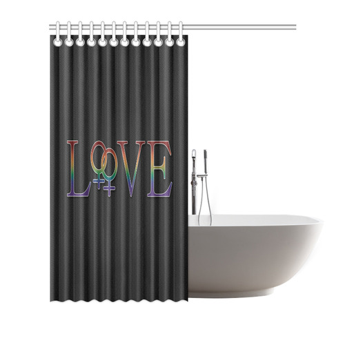 Lesbian Pride Rainbow love Shower Curtain 72"x72"