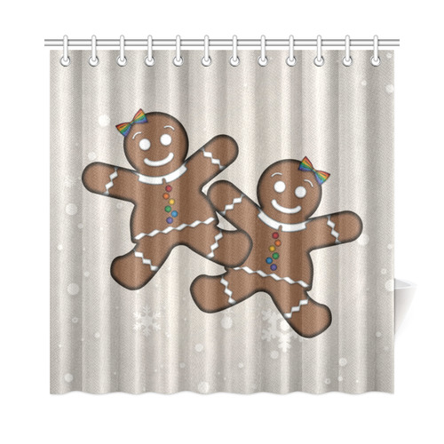 Lesbian Pride Gingerbread Women Shower Curtain 72"x72"