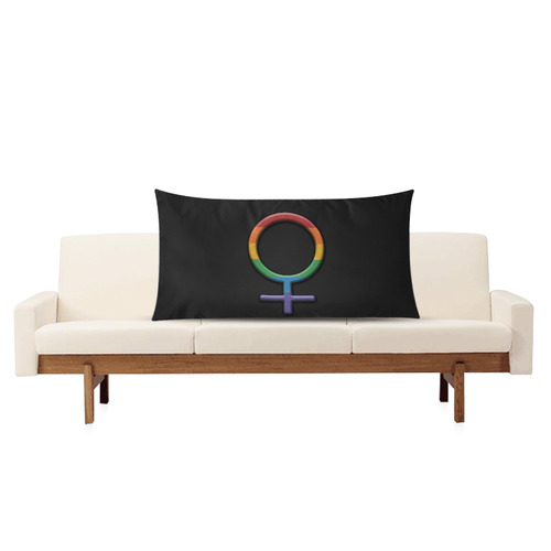 Lesbian Pride Female Gender Symbol Rectangle Pillow Case 20"x36"(Twin Sides)