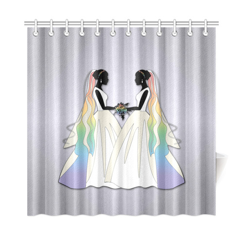 Ballgown Rainbow Brides Shower Curtain 72"x72"