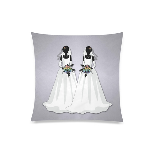 A-Line Dress Lesbian Brides Custom Zippered Pillow Case 20"x20"(Twin Sides)