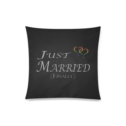 Just Married (Finally) Lesbian Pride Custom Zippered Pillow Case 20"x20"(Twin Sides)