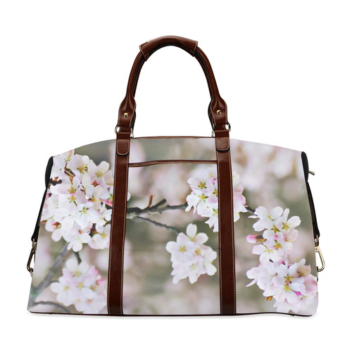 Photography Branch with Spring Flowers white Classic Travel Bag (Model 1643)