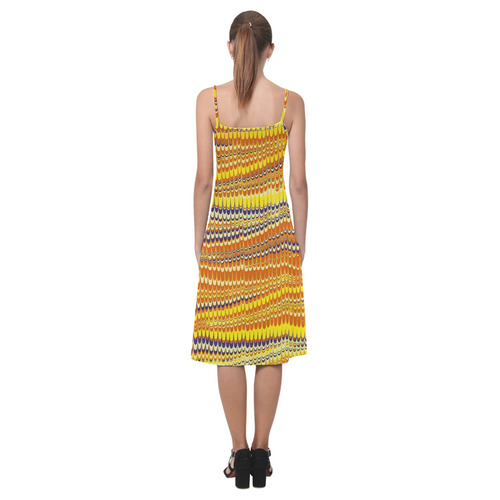 Electrified Ripples Yellow Orange Alcestis Slip Dress (Model D05)