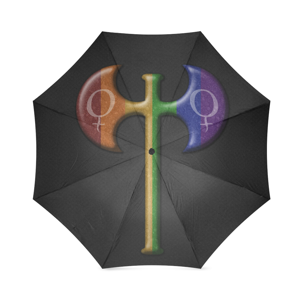 Rainbow Lesbian Pride Labrys Foldable Umbrella Model U01 Id D731316 