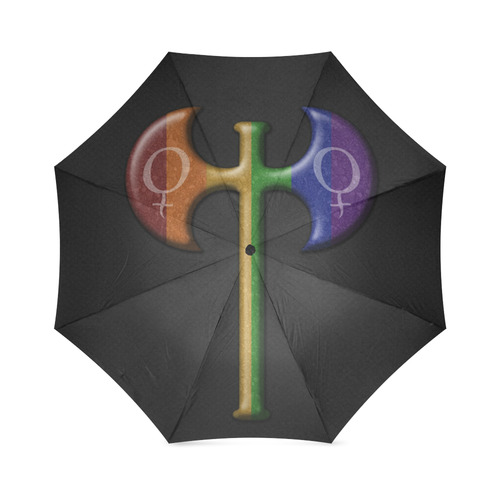 Rainbow Lesbian Pride Labrys Foldable Umbrella (Model U01)