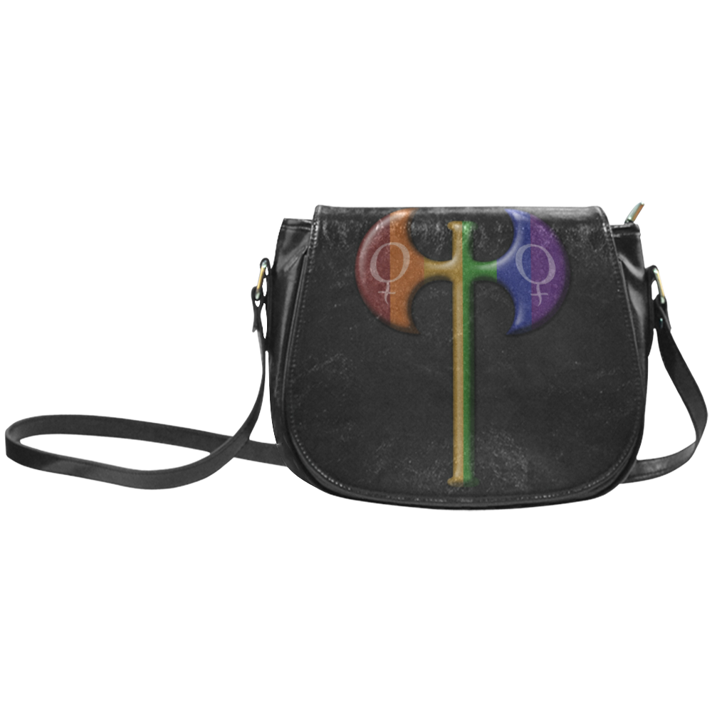 Rainbow Lesbian Pride Labrys Classic Saddle Bag Large Model Id