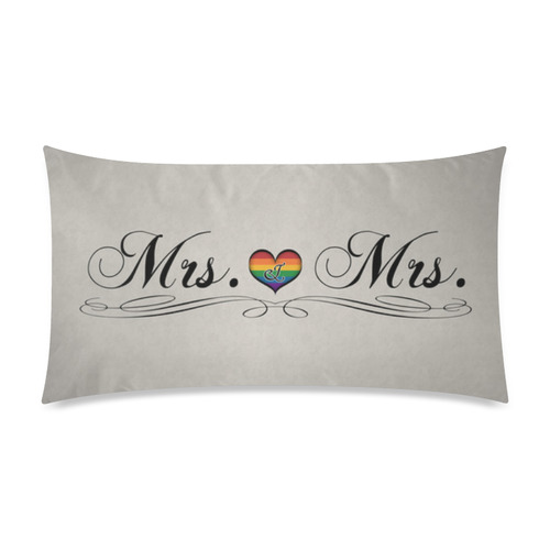 Mrs. & Mrs. Lesbian Design Rectangle Pillow Case 20"x36"(Twin Sides)