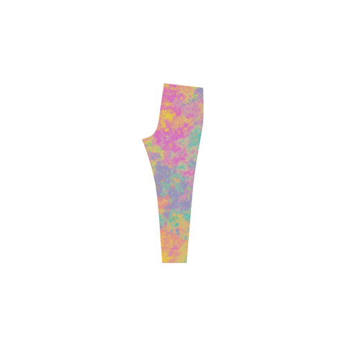 yellow turquoise pink Cassandra Women's Leggings (Model L01)