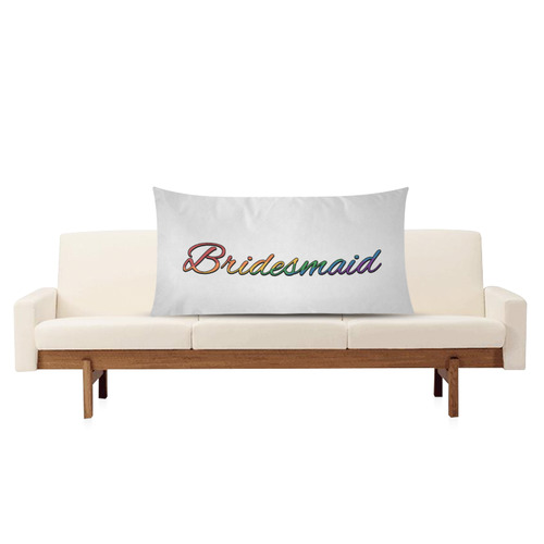 Rainbow "Bridesmaid" Rectangle Pillow Case 20"x36"(Twin Sides)