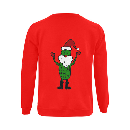 Funny Christmas Pickle Santa Claus Gildan Crewneck Sweatshirt(NEW) (Model H01)