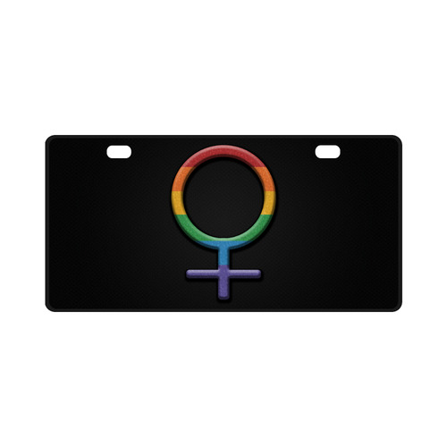 Lesbian Pride Female Gender Symbol License Plate