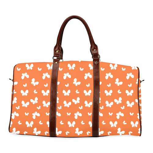 Cute orange Butterflies Waterproof Travel Bag/Small (Model 1639)