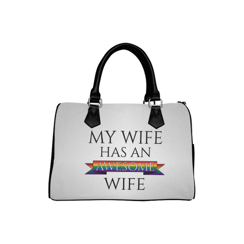 My Wife Has an Awesome Wife Boston Handbag (Model 1621)