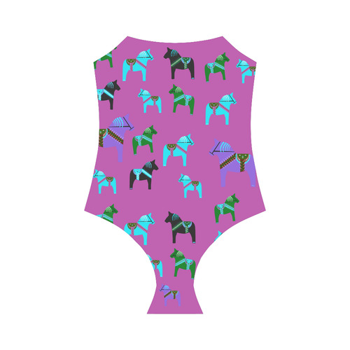 Dala Horse Unique Folk Art Style Strap Swimsuit ( Model S05)