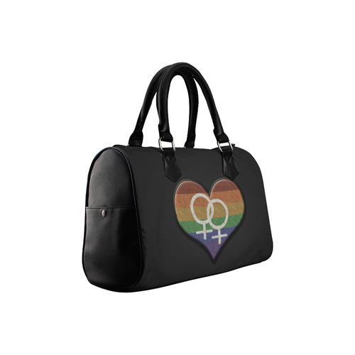 Lesbian Pride Heart Boston Handbag (Model 1621)