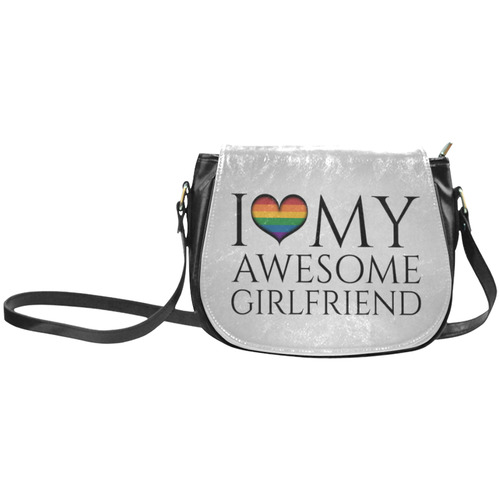 I Heart My Awesome Girlfriend Classic Saddle Bag/Large (Model 1648)