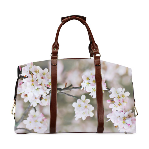 Photography Branch with Spring Flowers white Classic Travel Bag (Model 1643)