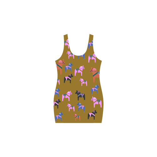 Dala Horses Cute and Decorative Folk Art Style Medea Vest Dress (Model D06)