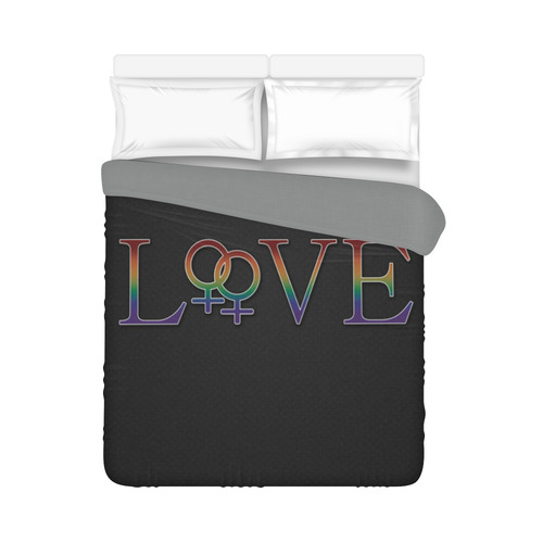Lesbian Pride Rainbow love Duvet Cover 86"x70" ( All-over-print)