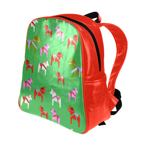 Dala Horses Decorative and Cute Christmas Edition Multi-Pockets Backpack (Model 1636)