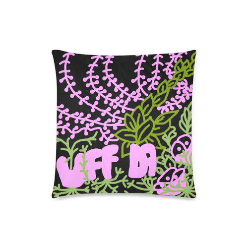 Uff Da Tangle Garden Black Pink Green Custom Zippered Pillow Case 18"x18"(Twin Sides)