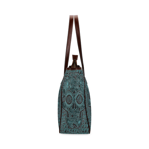 skull aqua Classic Tote Bag (Model 1644)
