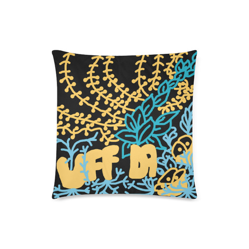 Uff Da Tangle Garden Black Yellow Blue Custom Zippered Pillow Case 18"x18"(Twin Sides)