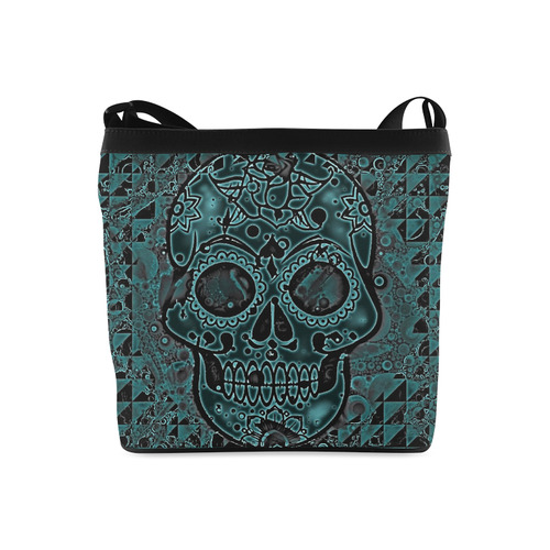 skull aqua Crossbody Bags (Model 1613)